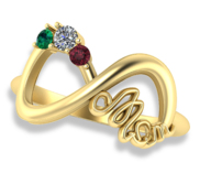 Personalized Infinity Birthstone Mother s Ring