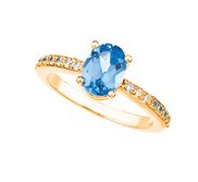 Mother s Ring with Single Birthstone with Diamonds