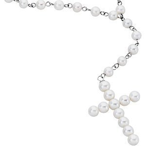 White Freshwater Cultured Pearl Rosary