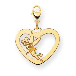 Disney Tinker Bell Lobster Clasp Heart Charm