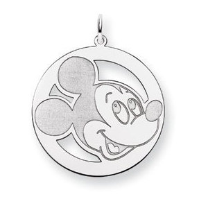 Sterling Silver Disney Mickey Mouse Round Charm