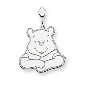 Sterling Silver Disney Winnie the Pooh Large Lobster Clasp Charm