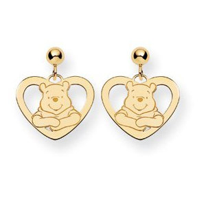 Disney Winnie the Pooh Heart Post Dangle Earrings