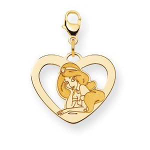 Disney Princess Jasmine Lobster Clasp Heart Charm