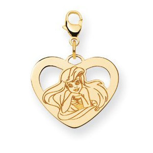 Disney Ariel  The Little Mermaid Lobster Clasp Heart Charm