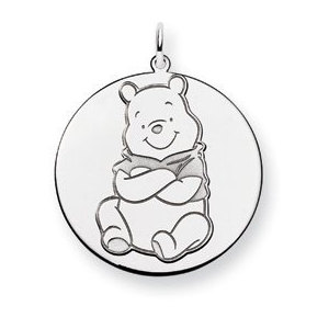 Sterling Silver Winnie the Pooh Large Two Layer Charm