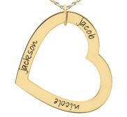Posh Mommy Large Heart Pendant with up to four Names