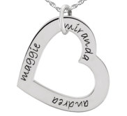 Posh Mommy Medium Heart Pendant with up to three Names