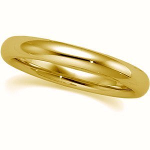 14k Yellow Gold 3mm Comfort Fit Wedding Band