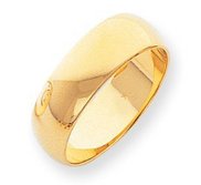 14k Yellow  Gold 7mm Comfort Fit Wedding Band
