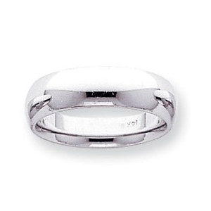 14k White Gold 6mm Comfort Fit Light Weight Wedding Band