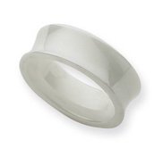 Ceramic White Concave 8mm Polished Wedding Band