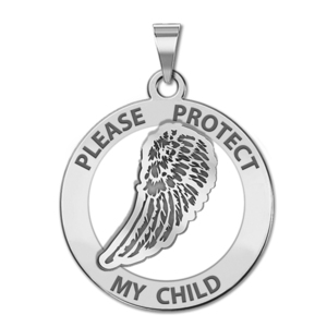 Guardian Angel  Protect My Child  Wing Cut Out Medal   EXCLUSIVE 