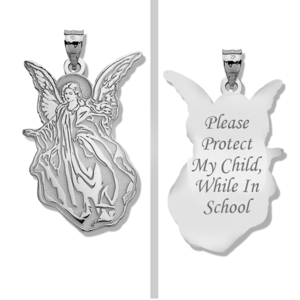 Guardian Angel  School Protect  Double Sided Pendant   EXCLUSIVE 