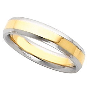14k Two Tone 5mm Domed Wedding Band