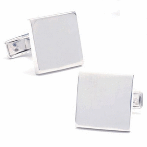 Engravable Sterling Silver Square Cufflinks