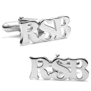 Personalized Sterling Silver Initial Cufflinks