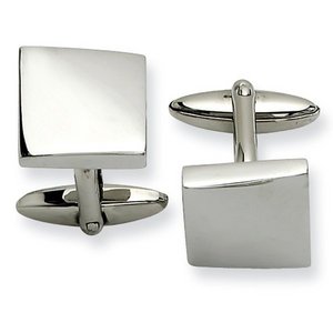 Engravable Square Shaped Stainless Steel Cufflinks