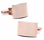 Engravable Rose Gold Tone Curved Cufflinks