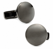 Engravable Gunmetal Round Cufflinks