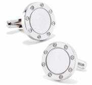 Engravable Stainless Steel Bolted Cufflinks