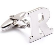 Genuine Sterling Silver Letter  R  Cufflinks