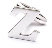 Genuine Sterling Silver Letter  Z  Cufflinks