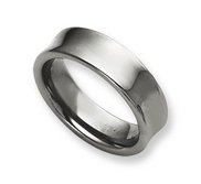 Tungsten Concave 7mm Polished Wedding Band