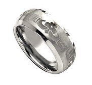 Tungsten 8mm Brushed and Polished Wedding Band