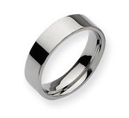 Stainless Steel Flat 6mm Polished Wedding Band