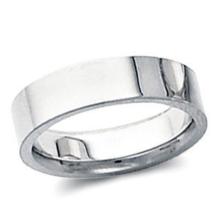 Sterling Silver 5mm Flat Comfort Fit Wedding Band