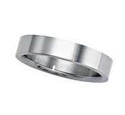 Sterling Silver 4mm Half Round Comfort Fit Flat  Wedding Band