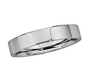 Sterling Silver 5mm Half Round Comfort Fit Flat  Wedding Band