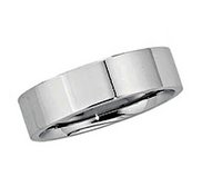 Sterling Silver 7mm Half Round Comfort Fit Flat  Wedding Band