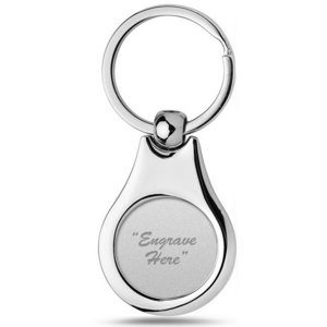 Engravable Stainless Steel Round Keychain