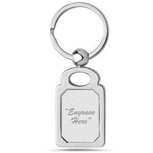 Engravable Stainless Steel Rectangle Keychain