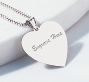 Engraved Heart Pendant Charm