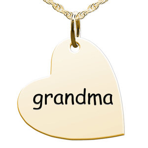 Grandma Sideways Heart Shaped Charm