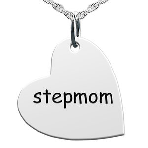 Stepmom Sideways Heart Shaped Charm