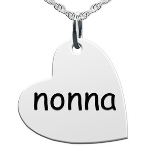 Nonna  Sideways Heart Shaped Charm