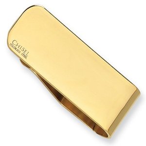 Engravable Stainless Steel Gold Plated Money Clip