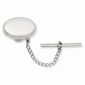 Engravable Oval Bezel Tie Tack