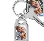 Stainless Steel Engravable Rectangle Photo Laser Keychain