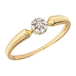 10K  Gold Diamond Cluster Promise Ring
