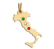 Italy   with Colored Stones Pendant or Charm