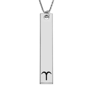 Aries Symbol Vertical Tag Pendant