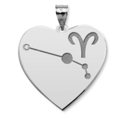Aries Symbol Heart Charm or Pendant