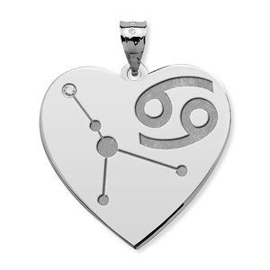 Cancer Symbol Heart Charm or Pendant