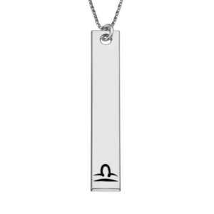 Libra Symbol Vertical Tag Pendant