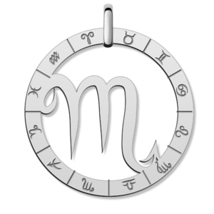 Cutout Round Scorpio Symbol Charm or Pendant